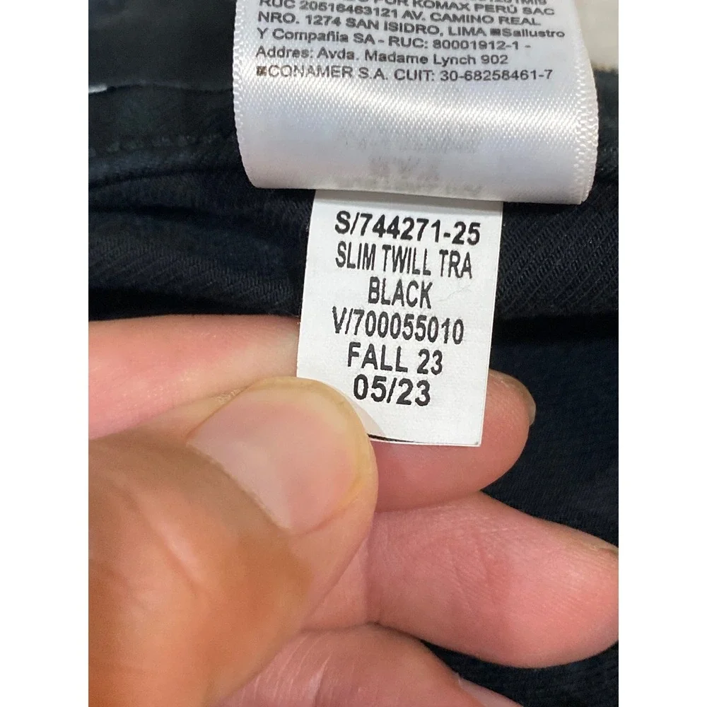 Banana Republic Traveler Slim Twill Pants Black Mens 36x32 744271-25